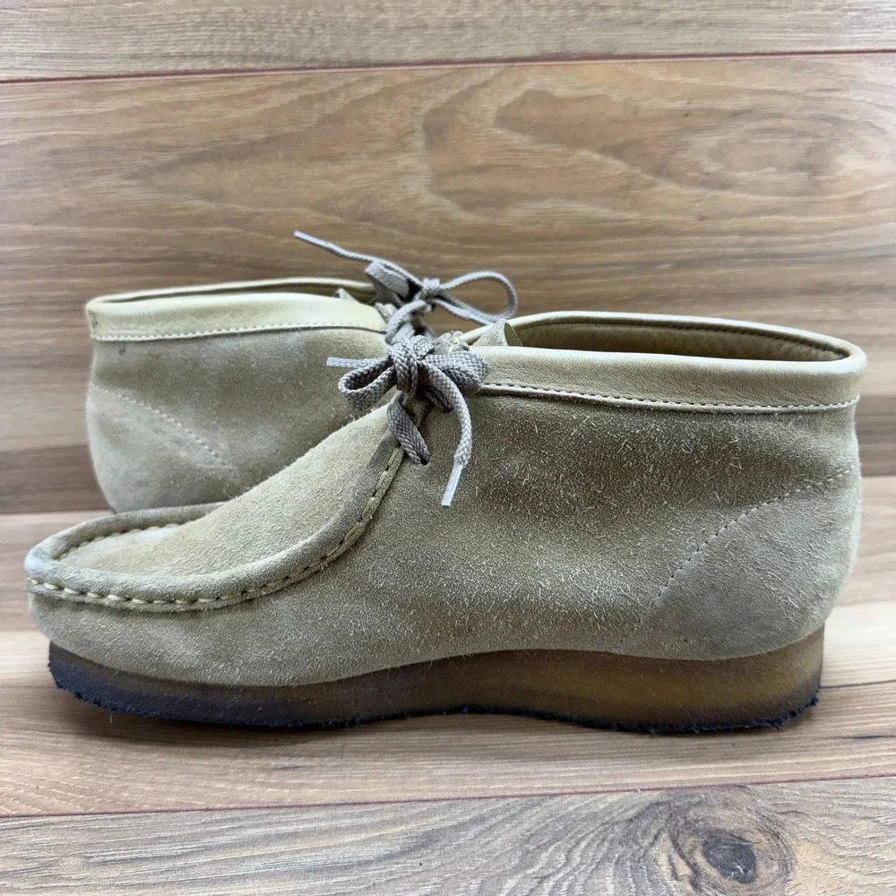 Cole Haan Wallabee Boots Mens 7.5 Beige Suede Lace Up Crepe Sole‎